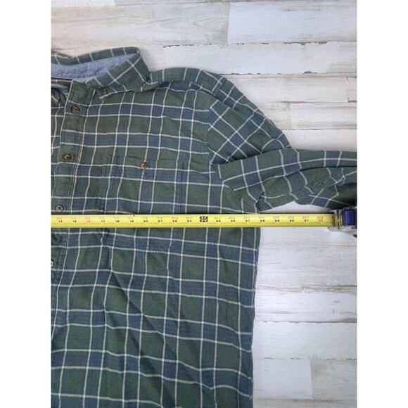 Woolrich Men’s 2XL Bay Leaf Green Plaid Flannel Shirt Button Front Long Sleeve C - Picture 7 of 8